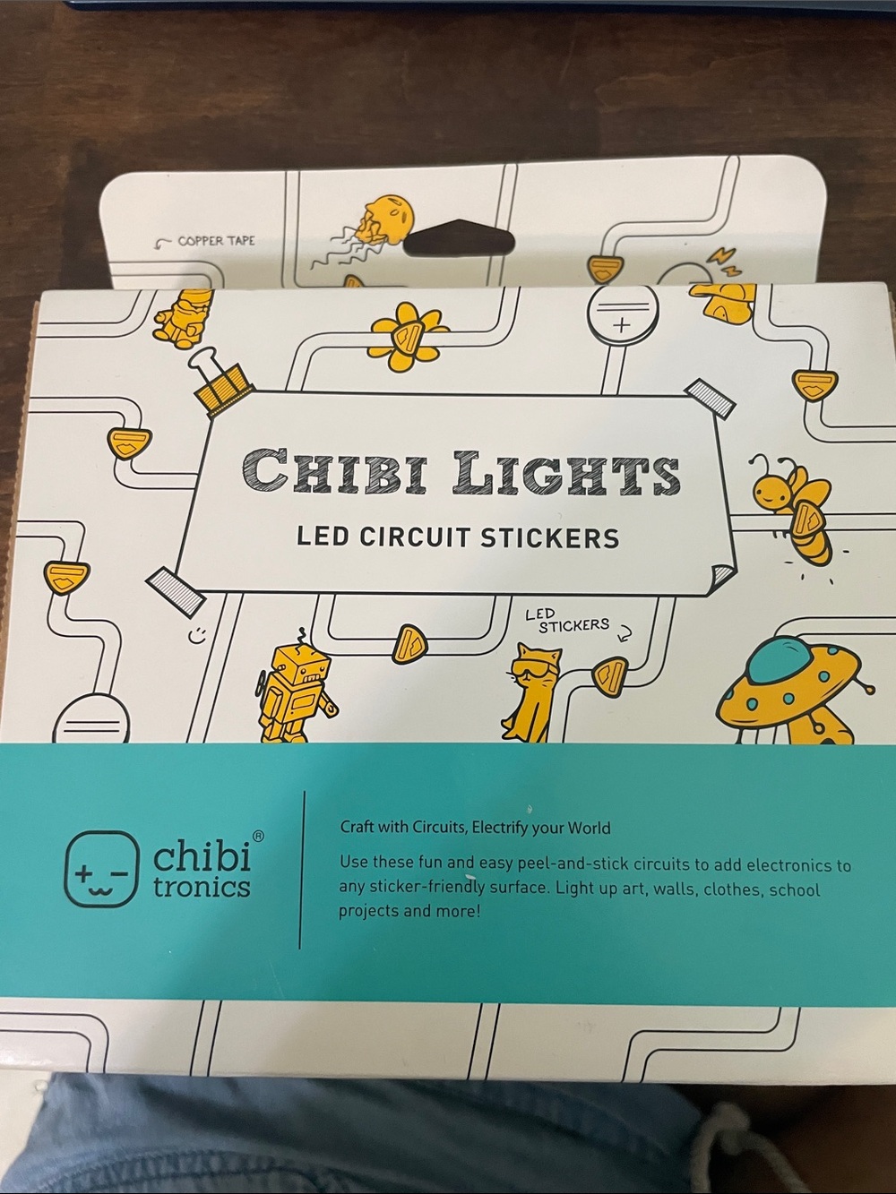 Chibi Lights LED Circuit Stickers — White & Yellow Creative Electronics Kit
